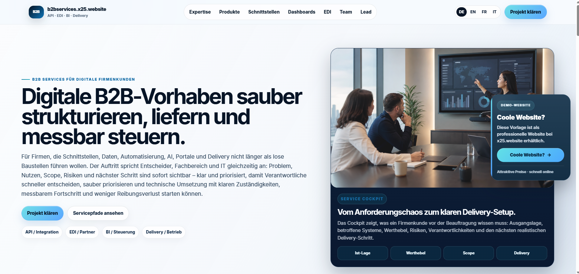 Preview Business Services WordPress Template