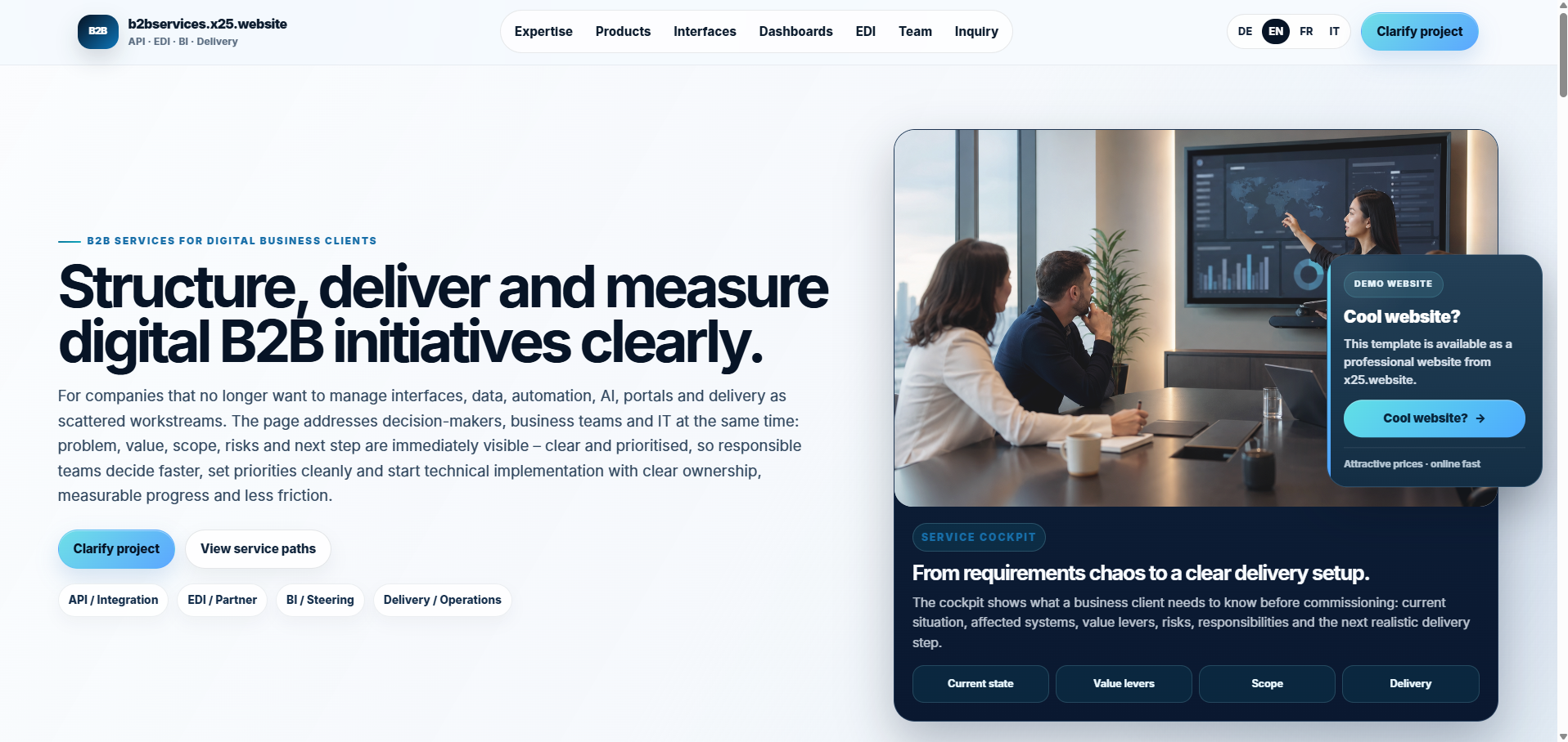 Preview Business services WordPress Template