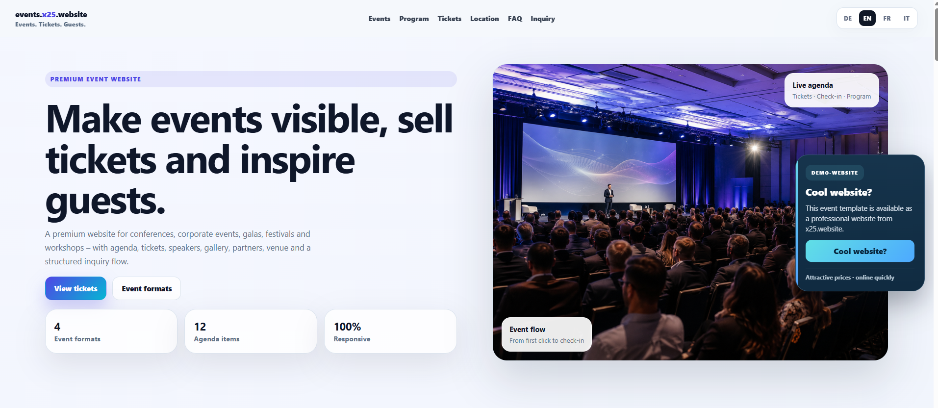 Preview Events WordPress Template