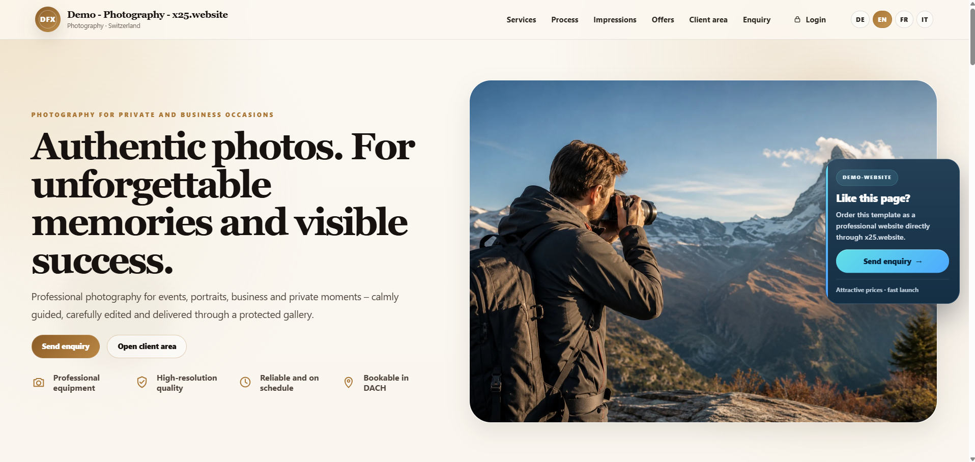 Preview Photography WordPress Template