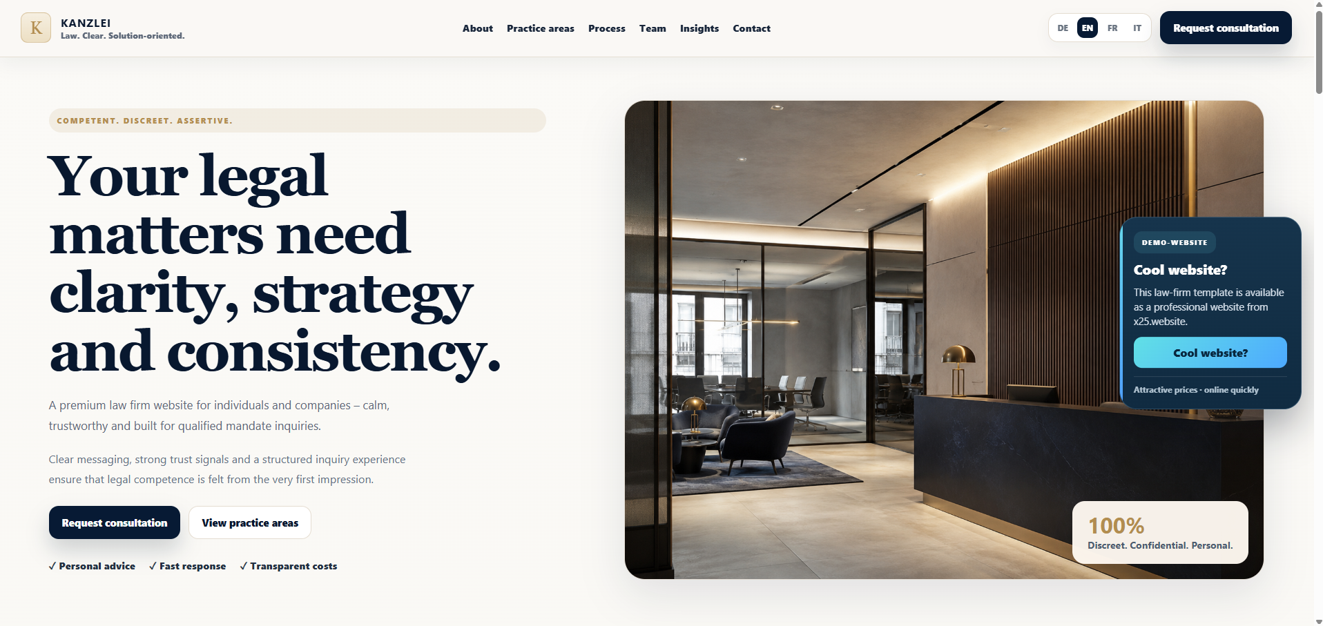 Preview Law firm & fiduciary WordPress Template