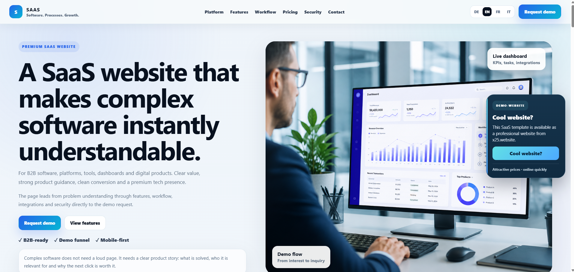 Preview SaaS WordPress Template