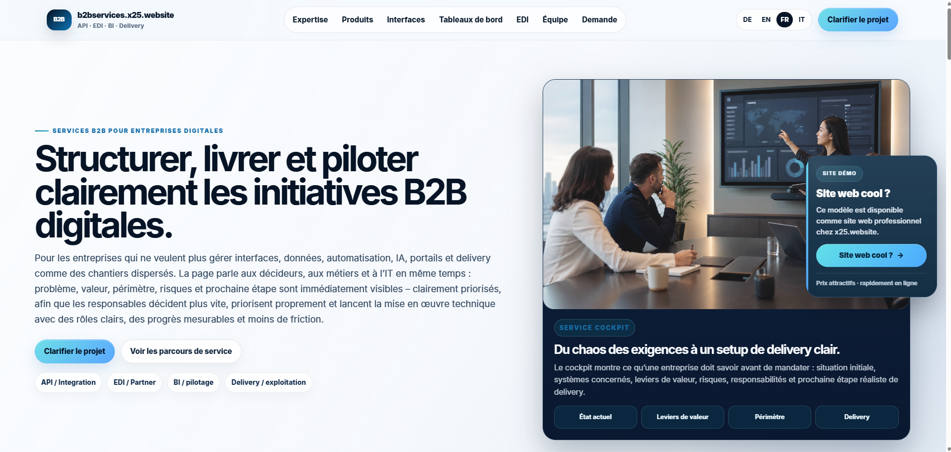 Preview Services B2B WordPress Template