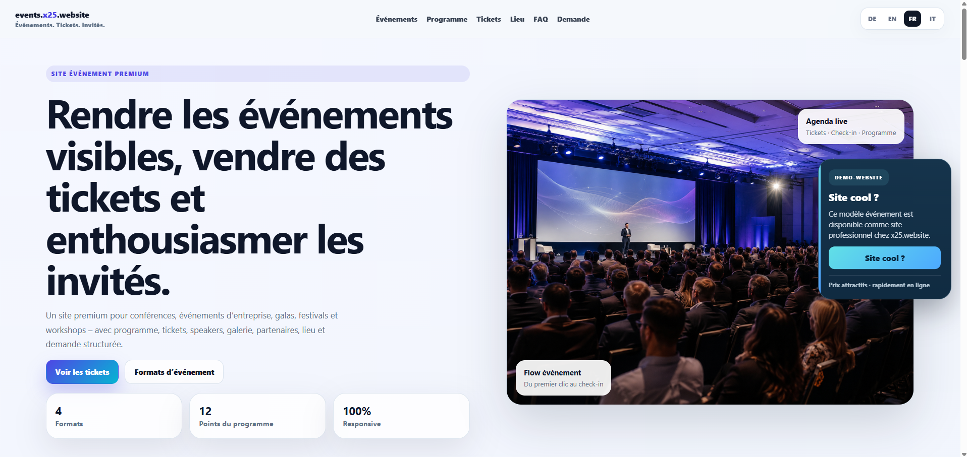 Preview Événements WordPress Template