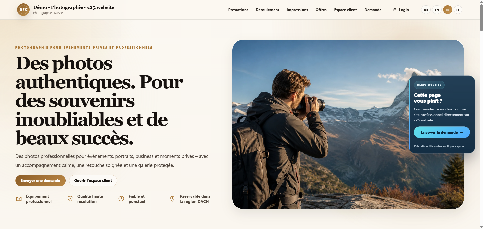 Preview Photographie WordPress Template