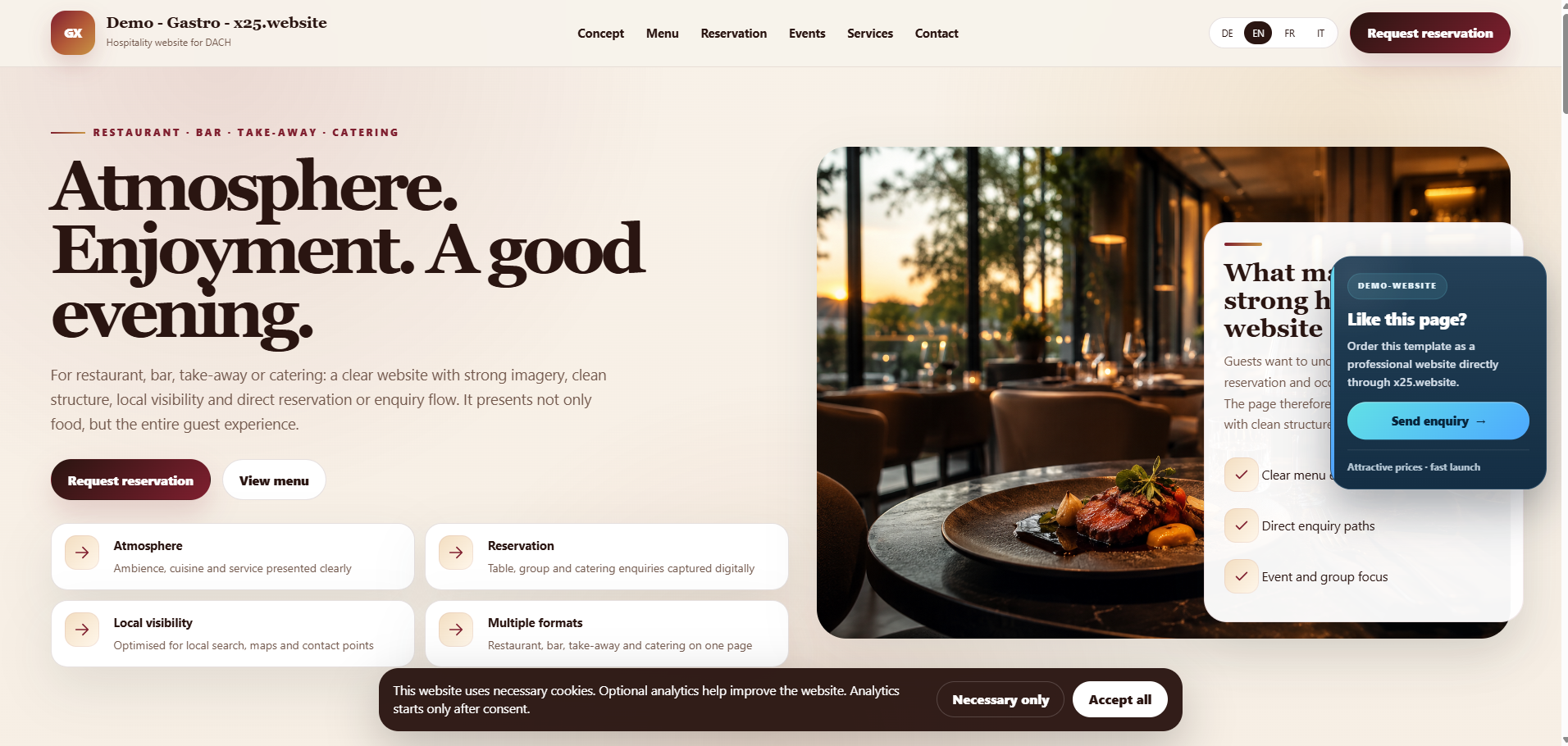 Preview Gastronomie WordPress Template