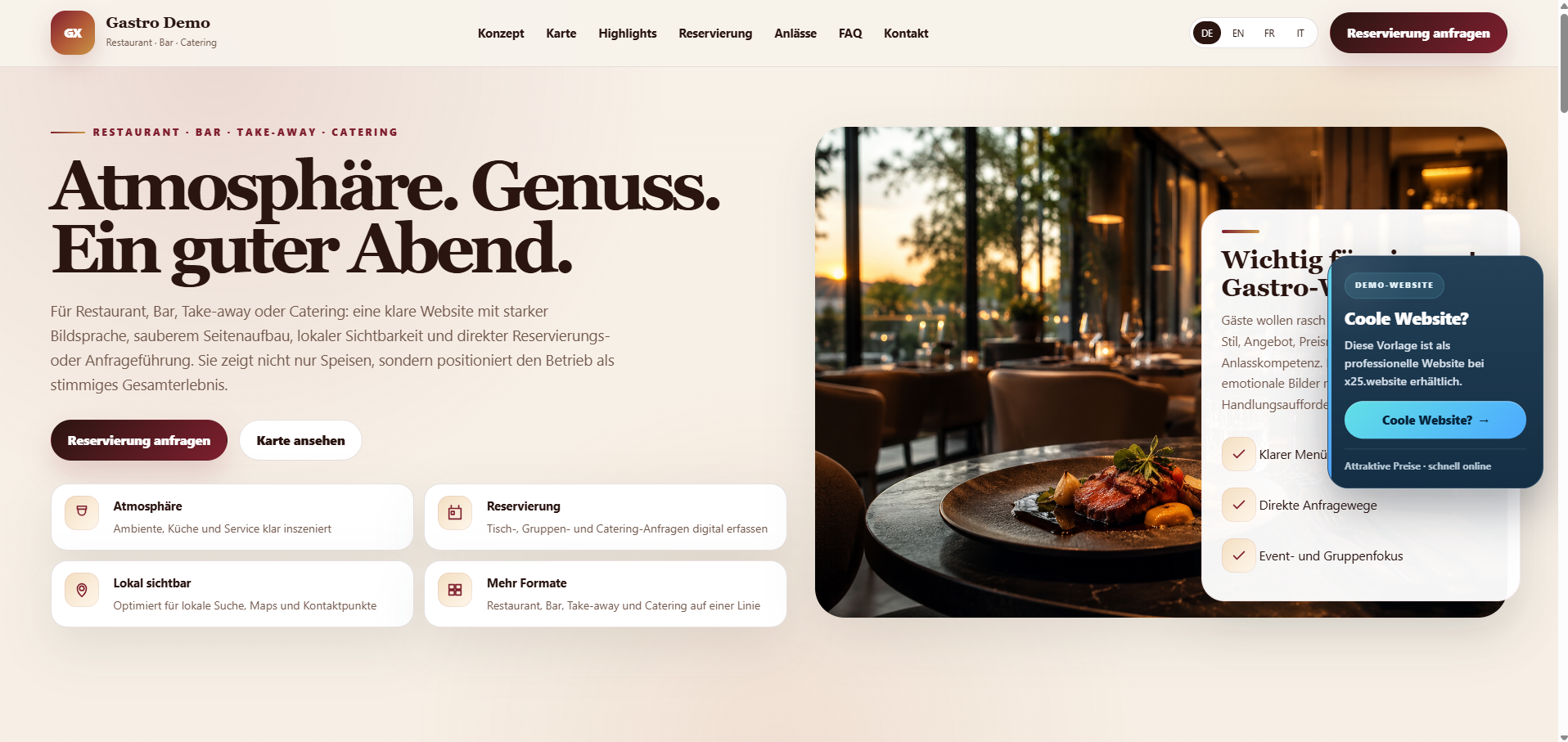 Preview Gastro WordPress Template