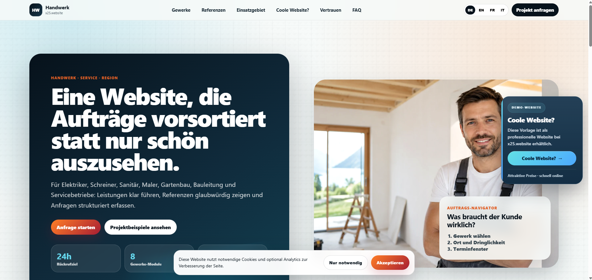 Preview Handwerk WordPress Template