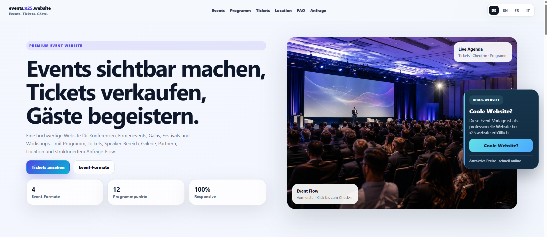 Preview Eventi WordPress Template