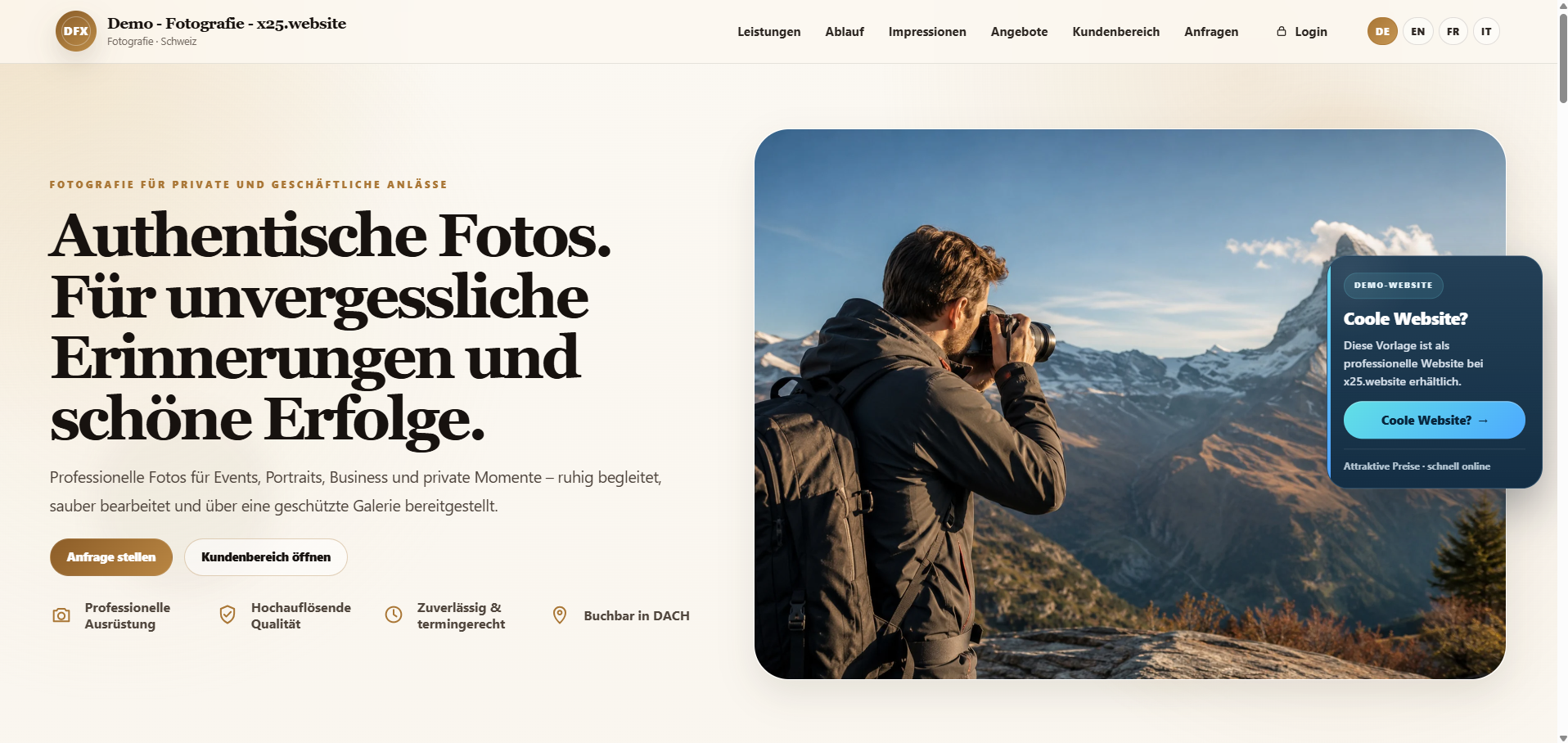 Preview Fotografia WordPress Template