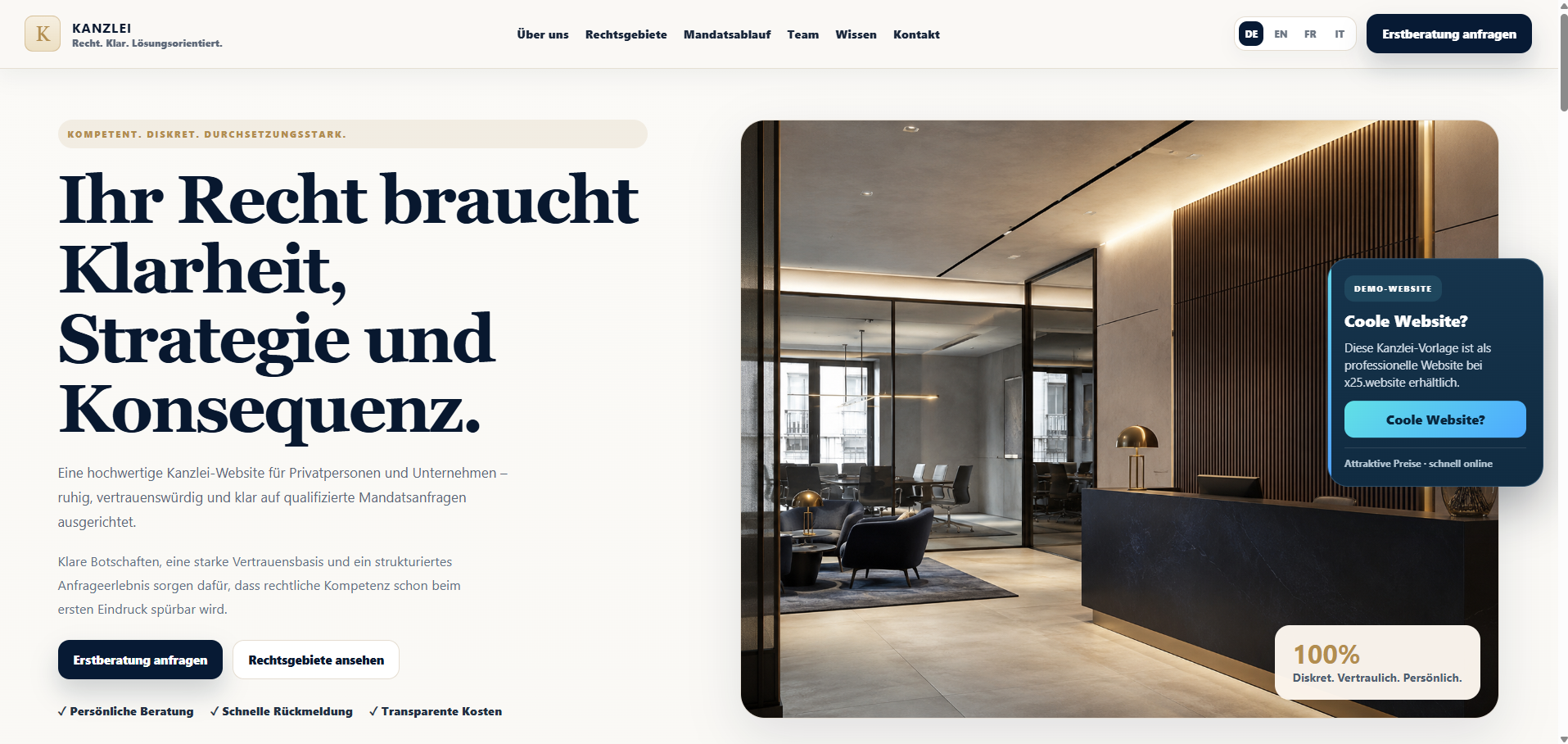 Preview Kanzlei & Treuhand WordPress Template